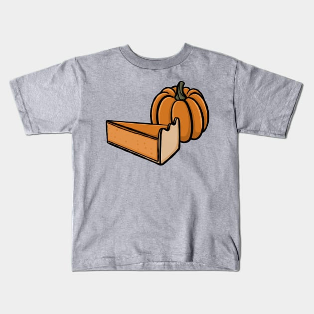 Cute pumpkin and pumpkin pie cartoon pattern simple minimal cartoon gourd Digital illustration Kids T-Shirt by AlmightyClaire